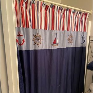 Pottery Barn Shower Curtain and accents